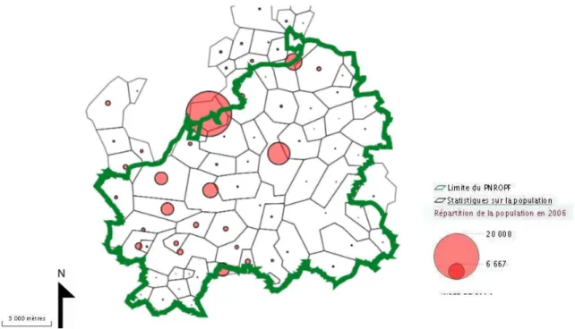 Figure 3 : Répartition de la population du PNR. Source : PNR Oise-Pays de France*. 