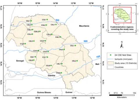 Figure  1.4 – Location of the study area and the ground control sites 