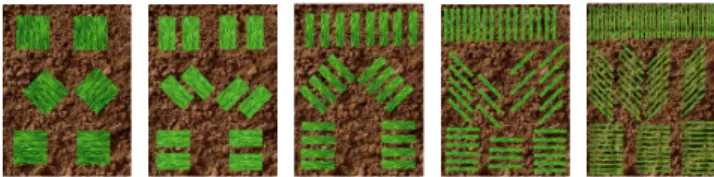 Fig. 1. Different patterns used for the area evaluation.