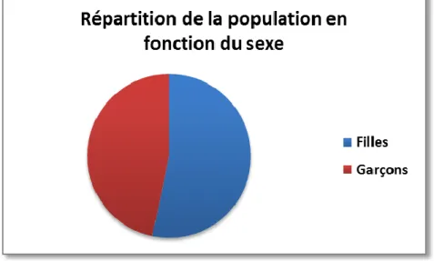 Figure 6 : Répartition de la population en fonction du sexe 