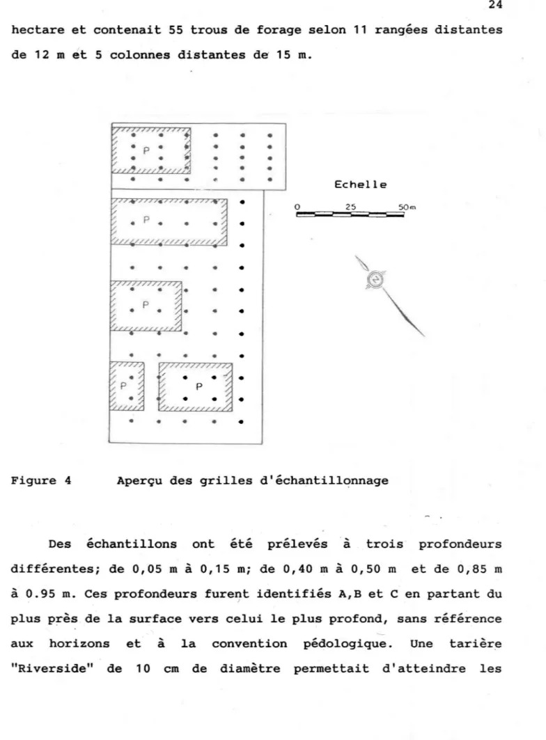 Figure  4  Aperçu  des  grilles  d'échantillonnage 