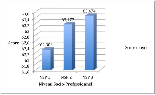 Graphique 5 : Score moyen obtenu par NSP 
