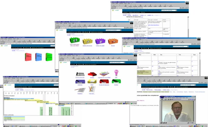 Figure 4 : Some screen captures of the &#34;Training in ODL Pedagogical Design&#34; curriculum 