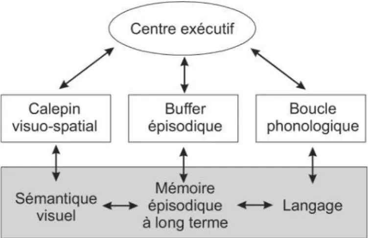 Figure 5 : Le modèle de la mémoire de travail selon Baddeley (2000) 