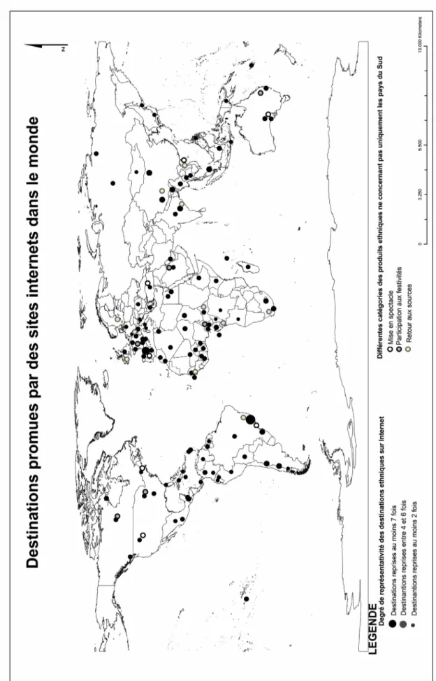 figure 1. Localisation des destinations ethniques dans le monde en 2012