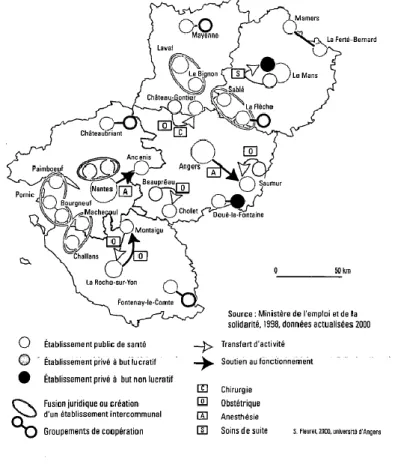 Figure 4 - Rapprochements et transferts d’activité en pays de la Loire depuis 1998 