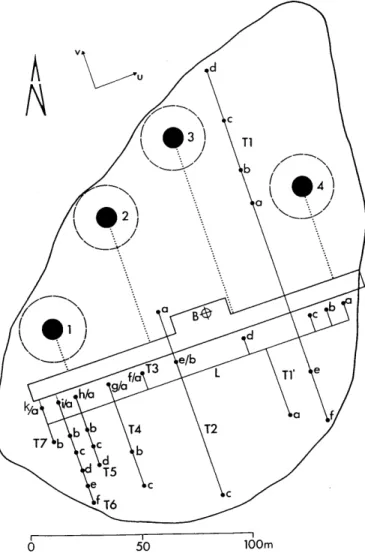 Figure 3.6: Layout of the individual VLTI elements. Unit Telescopes are shown as large, filled circles, while the AT locations are indicated by small, filled circles