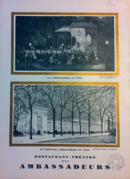 Figure 2 : Programme du dîner-spectacle  des Ambassadeurs, 1930 dans la collection 