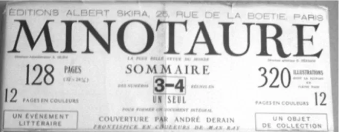 Figure 4 : Affiche publicitaire de Minotaure, n° 3-4, décembre 1933  Archives privées 