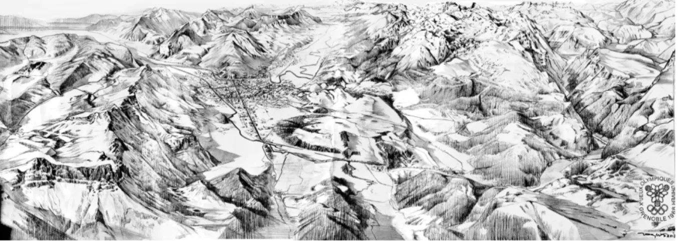 Fig. 9 Panorama de Grenoble durant les jeux olympiques de 1968. 
