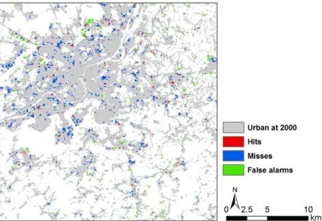 Figure 6 illustrates the future urban patterns for 2030 and 2100. We set a fixed 