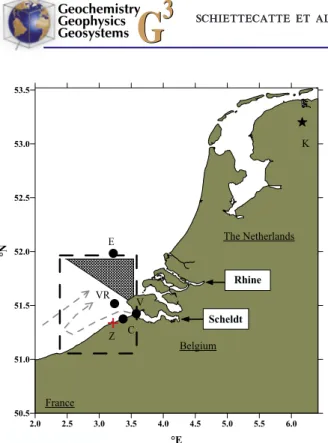 Figure 2 shows the sampling frequency for the fixed Zeebrugge station approach (red squares) and for the survey area approach (blue circles).