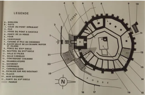 Figure 6 Plan du château de Montaner en 1974 