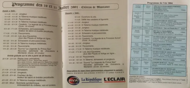 Figure 9 Programme du festival de 2009 