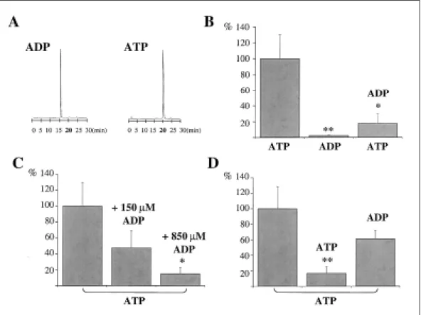 Fig. 1 ADP acts as an antagonist at the P2X 1 channel expressed in Xenopus oocytes. A