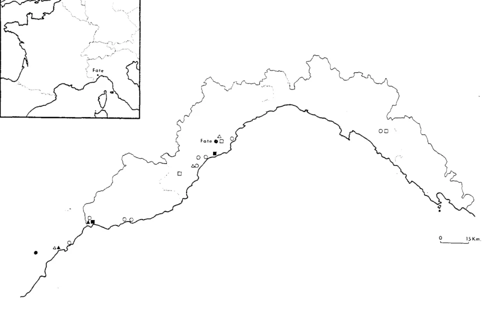 Fig.  1  et  2  -Cadre  géographique  et  préhistorique  de  la  Caverna  delle  Fate