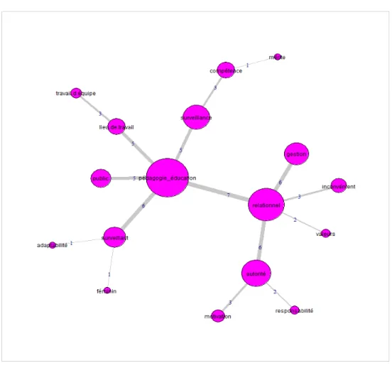 Figure 4 : Arbre maximum de l'analyse de similitude des réponses à l'association libre 