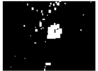 Fig. 6. White box around areas with gradient  values higher than detection threshold. 