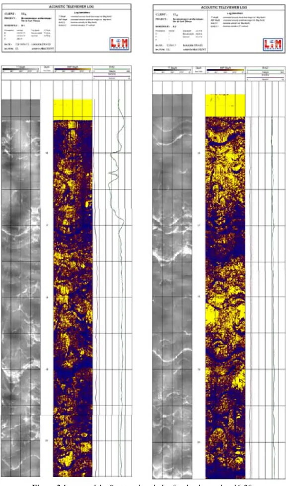 Figure 2 Images of the first two boreholes for depth equal to 16-20m. 