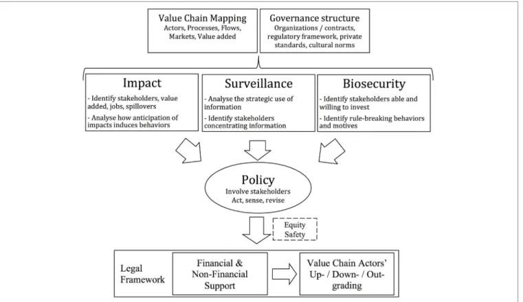 FiGUre 1 | Main threads in value chain analysis and upgrading for health management purposes.