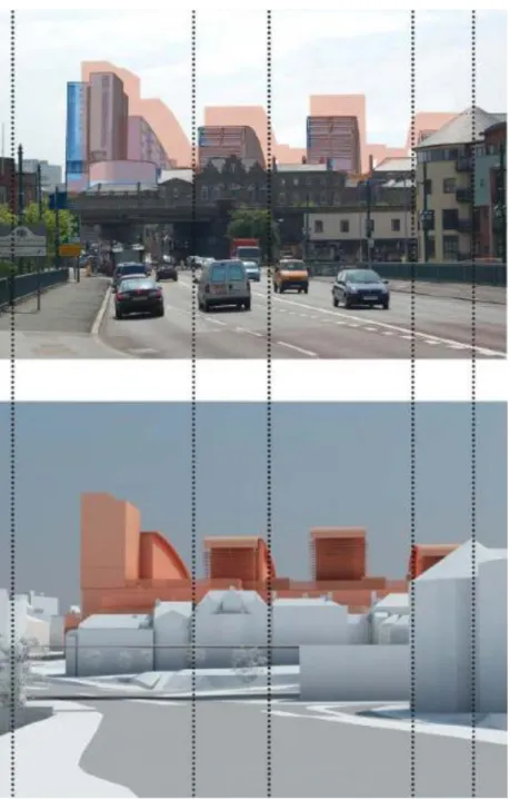 Figure  6 : Comparaison projet/réalité au travers de la réalité augmentée (©VNG and Gateshead  Council) 