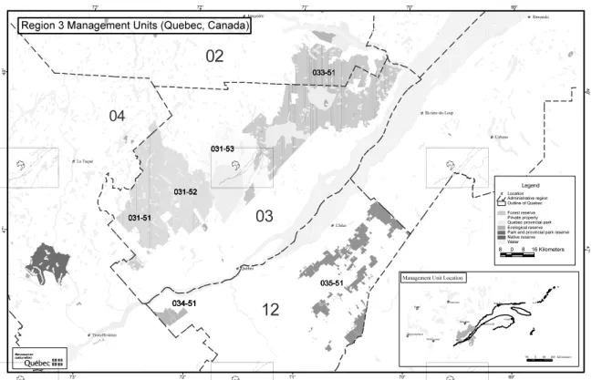 Figure 0.2. Map showing location of forest management unit 031–53