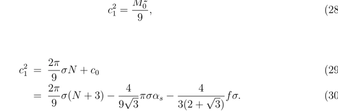 Fig. 1 shows a comparison between the values of c 2 1 obtained in the 1/N c expansion method and those derived from the Eq