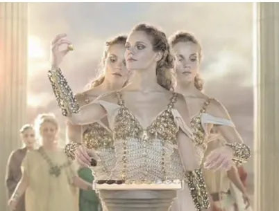 Figure 6: Trois déesses dégustant un chocolat Ferrero Rocher 