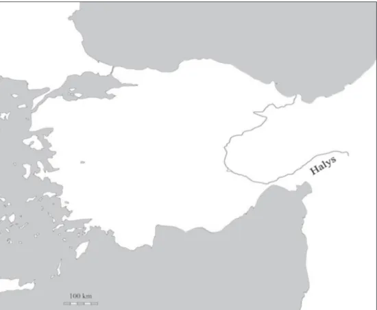 Figure 3.  The Anatolian Peninsula and the Halys in Herodotus’ mind (Map of the  author)