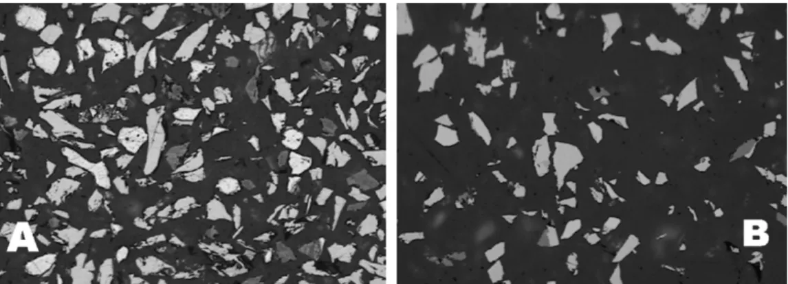 Fig. 4 illustrates a coated polished section where the exposed mineral surface is free of carbon and the epoxy remains coated