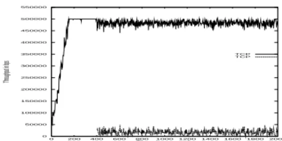 Figure 2: A TCP connection starting while an RLM session is in its steady state