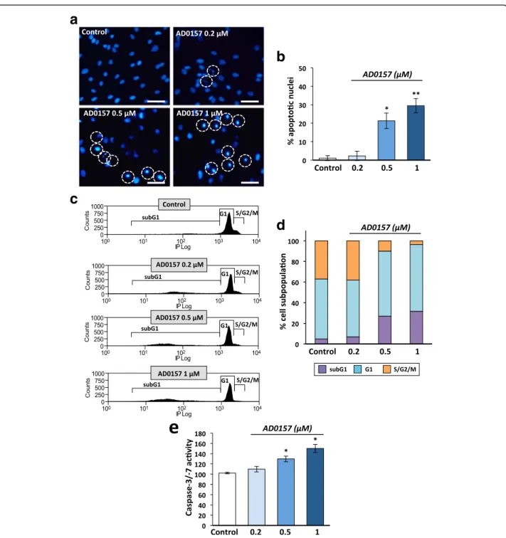 Fig. 7 AD0157 induces apoptosis in LECs. Analysis of apoptosis in LECs treated or not with AD0157 for 14 h