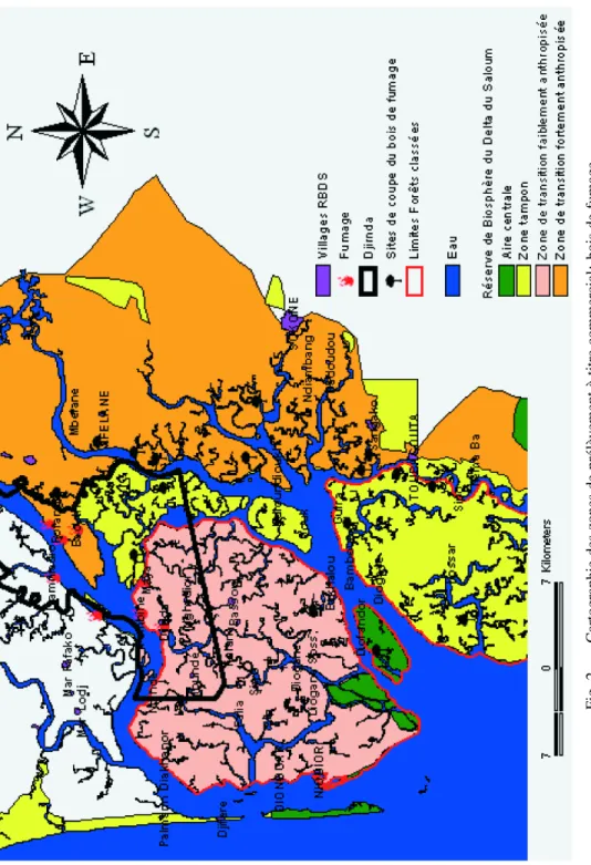 Fig. 2. — Cartographie des zones de prélèvement à titre commercial: bois de fumage.