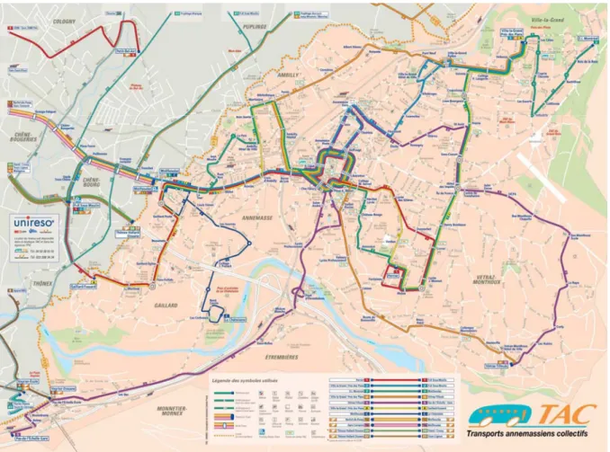Figure 9 : Le réseau TAC au 1 er  septembre 2003, source : site Internet des TPG 13