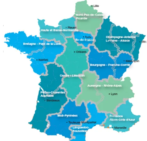Figure 5 : Les 12 Directions Régionales (Source : RFF) 