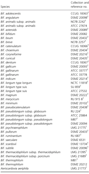 Table 1 List of type and reference strains used in the phenotypic numerical analysis and in DNA–DNA hybridizations
