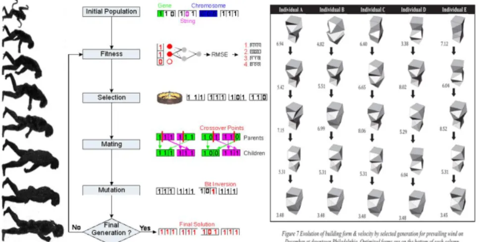 Figure 2: Building optimization by the genetic algorithm and comparing with the  evolution of species [26] 