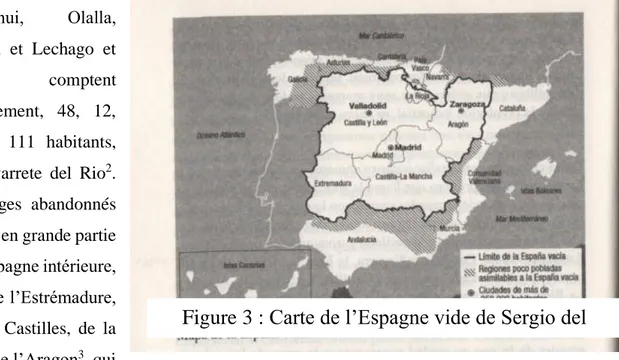 Figure 3 : Carte de l’Espagne vide de Sergio del  Molino, p38 