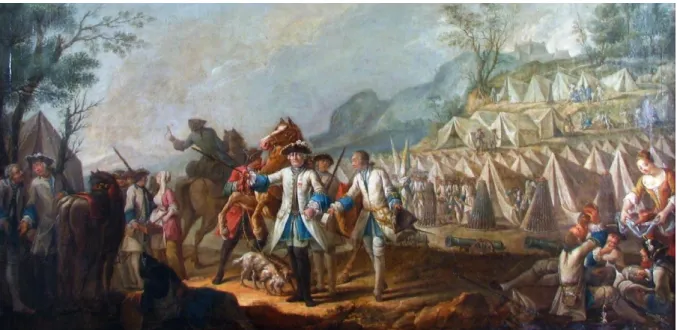 Illustration  n°  9 :  Campement  du  régiment  Royal-Roussillon  avant  la  Bataille  d’Assietta  ©  2019  Fort  Ticonderoga 