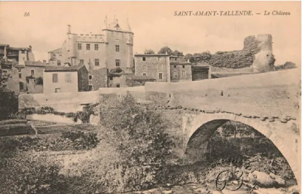 Fig. n° 11 : Le pont royal sur la Monne - Carte postale du début du 20 ème  siècle 