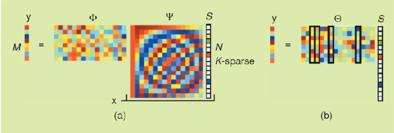 Figure 2.4: Technique de l’acquisition comprimée [Donoho, 2006] 