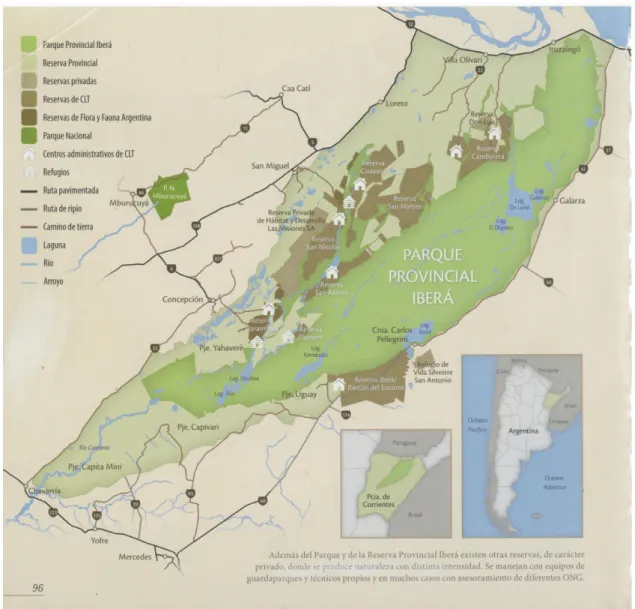 Figure 2. Iberá, zone valorisée : « También se pueden establecer algunas restricciones de uso, zonificando áreas   de   uso   turístico,   educativo   y   recreativo,   zonas   de   restauración   y   zonas   de   conservación   (donde   hay producción int