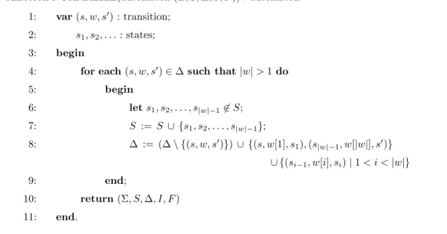 Figure 6.1: Normalization of an automaton.