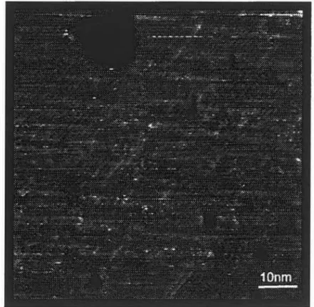 Figure 3.13  A high resolution STM  image of76% C 4  films with residual  one-atom deep holes