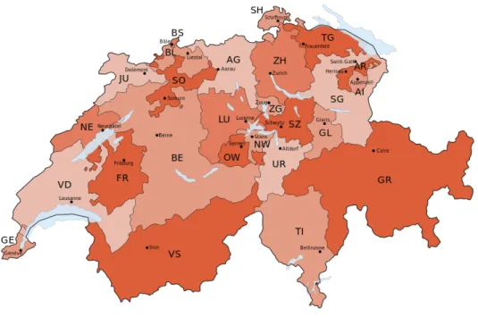 Figure 1 : Carte des cantons suisses 