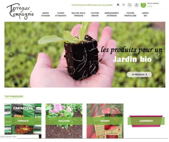 Figure 3 :  Page d’accueil du site Terreau  et Co pag ie