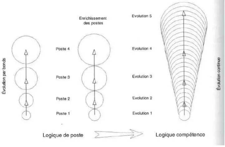 Figure 9 - Evolution professionnelle dans la logique de poste et dans la logique compétence