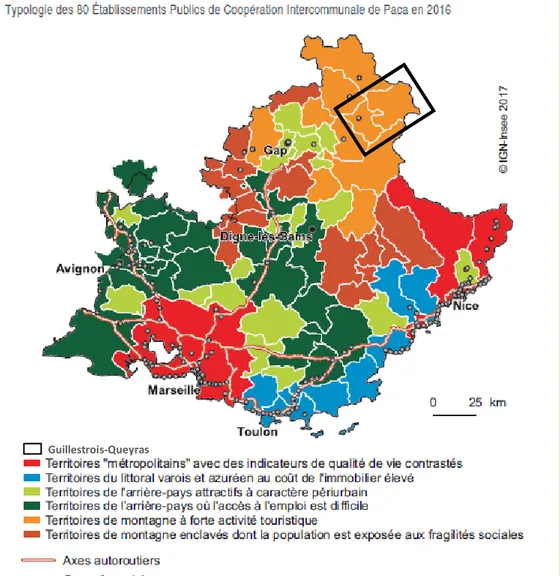 Figure 12 : Typologie des 80 EPCI de la Région Sud selon l’INSEE 