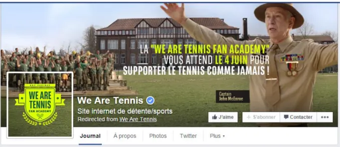 Figure 5 : Page Facebook de &#34;We are Tennis&#34; 