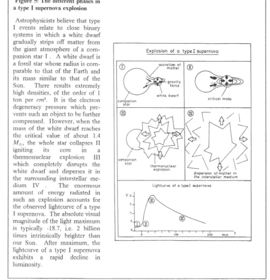 Figure  5: The  different  phases in e type  I  sup€rnova explosion